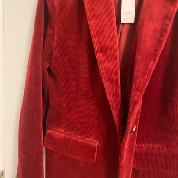 NWT Loft Corduroy Blazer Burgundy Red Size 8 W - Picture 6 of 14